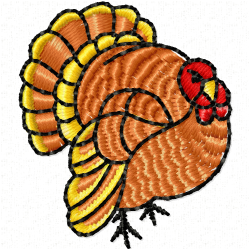 Wild Turkey Bird Embroidery Design 6